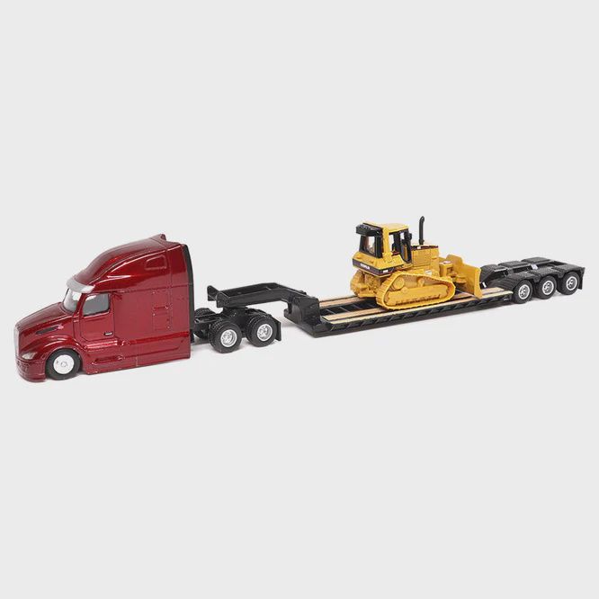 Diecast Masters 84419 - 1:87 Scale Peterbilt Model 579 UltraLoft Tandem Tractor with Lowboy Trailer and Cat D5M Dozer