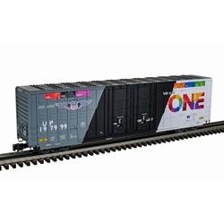 ATLAS O -O BERWICK 60&#39; HY-CUBE BOX CAR UNION PACIFIC (ONE) 197999 (GRAY/WHITE/RED/ORANGE/BLUE) - 3RL