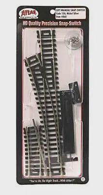 Atlas 860 - Code 100 Snap-Switch Manual Turnout - Nickel Silver Rail -- Left Hand
