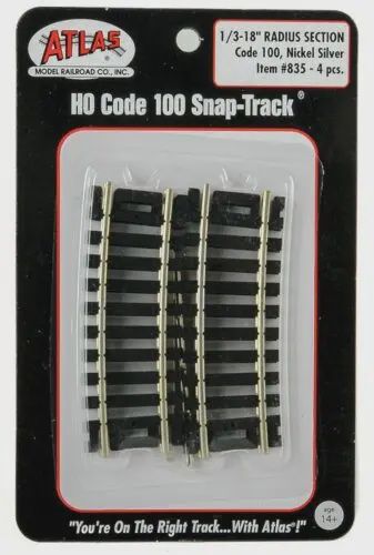 Atlas HO Code 100 1/3 18&quot; Radius Track (4 pcs./pk)