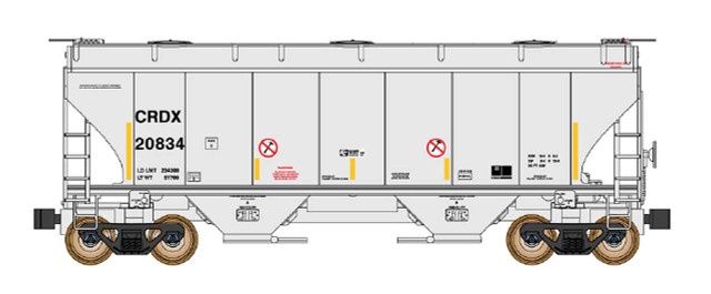 Intermountain ~ N Scale ~ Trinity 2-Bay Covered Hopper ~ Chicago Freight Car, Road Number: 20887