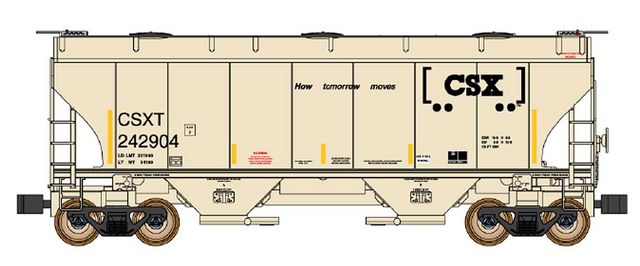 Intermountain CSX Trinity 2-bay Covered Hopper  N Scale, Road Number: 243529