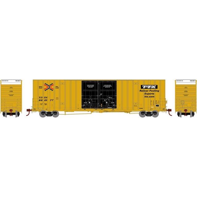 Athearn - 60&#39; Gunderson Double Door Boxcar TTX (TBOX), Road Number: 660177