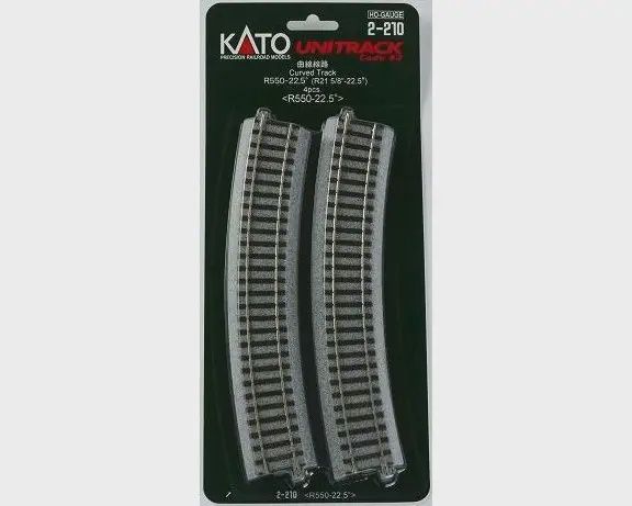 Kato 2-210 HO 21 5/8 R Curve 22.5 Degree Track (4)