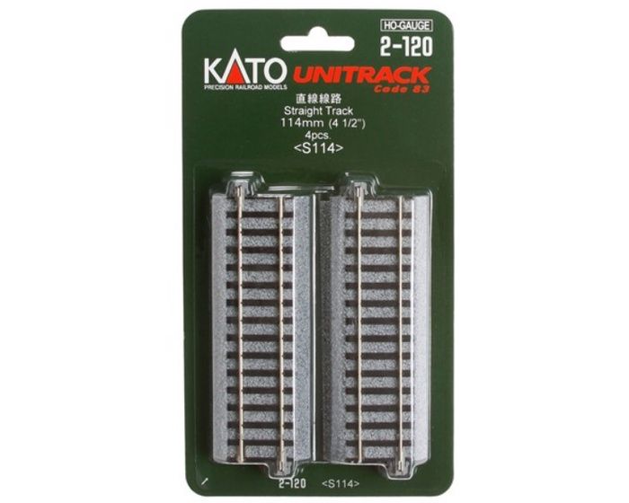 Kato 2-120 HO 114mm (4 1/2&quot;) Straight Track [4 pcs