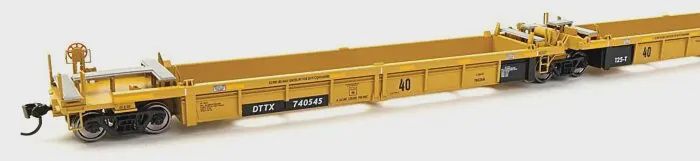 Walthers Mainline-Thrall 5-Unit Rebuilt 40&#39; Well Car - Ready to Run -- TTX DTTX #740545 - black &amp; white TTX logo