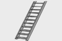 Plastruct-90661-Styrene - Stairs pkg(2) -- 3-5/8&quot; Long