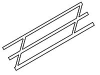 Plastruct-90692-Styrene - Stair Rails -- 27/64 x 6&quot; Long (3/4&quot; Between Poles)