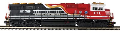 MTH-20-21956-1-Norfolk Southern O Scale Premier SD60E Diesel Engine w/Proto-Sound 3.0 (Hi-Rail Wheels)&quot;HONORING OUR FIRST RESPONDERS&quot;#911