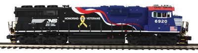MTH-20-21957-1-Norfolk Southern O Scale Premier SD60E Diesel Engine w/Proto-Sound 3.0 (Hi-Rail Wheels) &quot;HONORING OUR VETERANS&#39;&#39;#6920