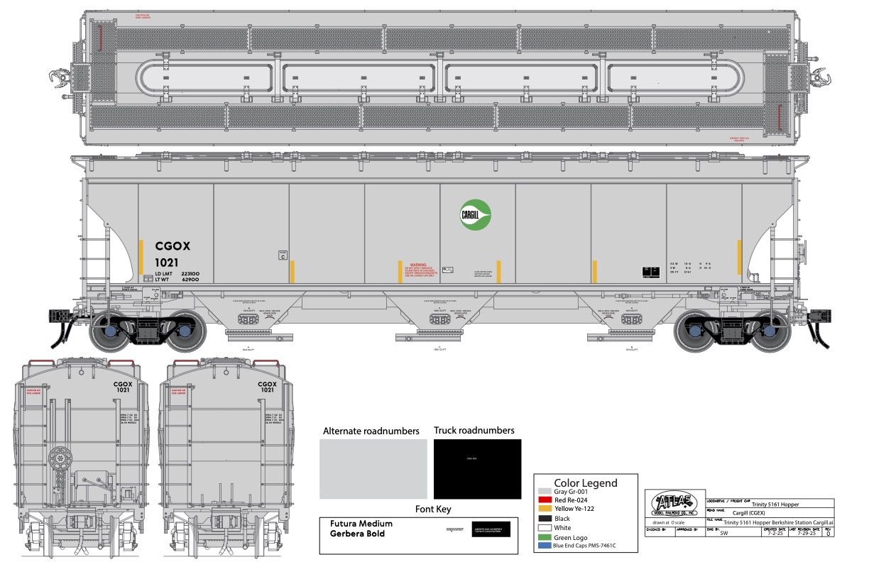 Atlas O  Master Cargill Trinity 5161 Covered Hopper Car