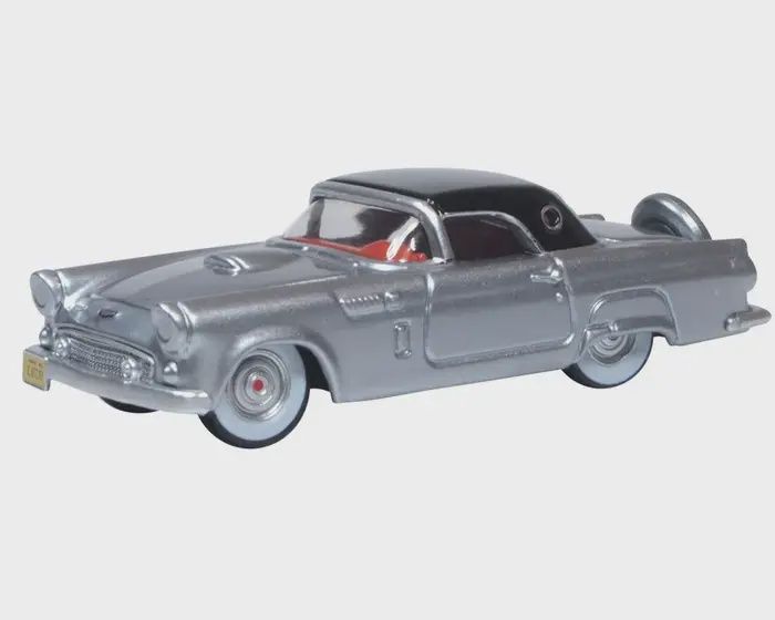 Oxford 87TH56007 HO Ford Thunderbird 1956 Gray Metallic and Raven Black