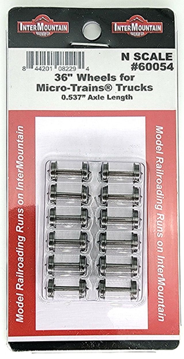 InterMountain 60054 - 36&quot; Brass Insulated Wheelsets for Micro-Trains® Trucks (12 axles) - N Scale