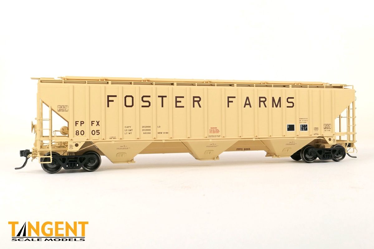 Tangent - PS4750 Covered Hopper - Foster Poultry Farms Inc (FPFX) “Foster Farms Delivery” 1980, Road Number: 8005
