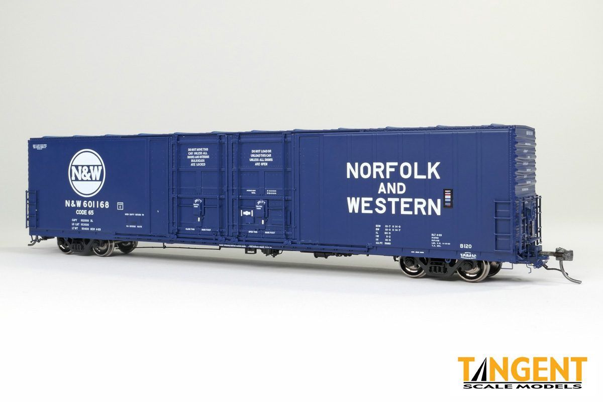 Tangent-Norfolk &amp; Western (NW) “Original Blue 4-1969” Thrall 5,880CuFt 60′ Double Plug Door Box Car #601202