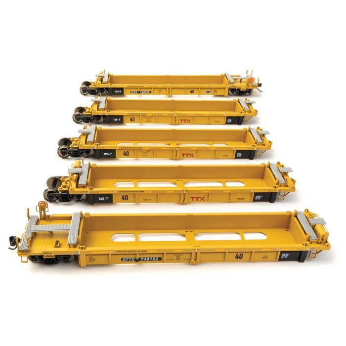Walthers Mainline - HO Thrall 5-Unit Rebuilt 40' Well Car, TTX DTTX