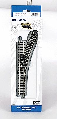 BACHMANN 44131 Decoder-Equipped Nickel Silver E-Z Track(R) Turnout -- Right-Hand