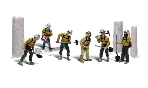 Woodland Scenics 1919 - Scenic Accents(R) Working Figures -- Smoke Jumpers (Firefighters) pkg(6)