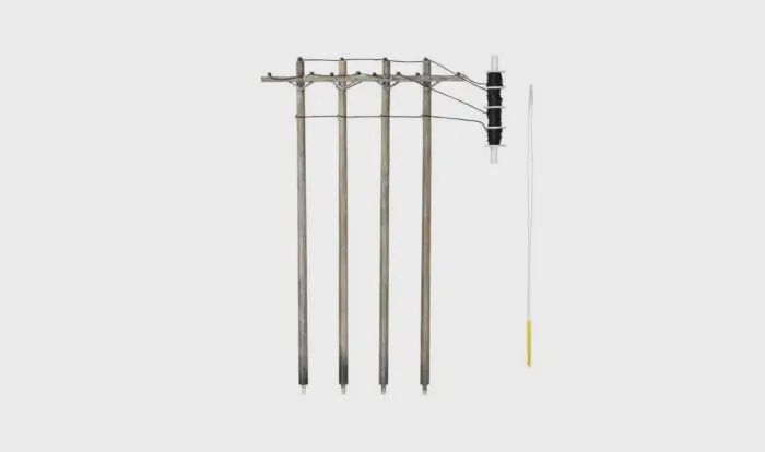 Woodland Scenics 2265 - Pre-Wired Poles - Single Crossbar - HO Scale