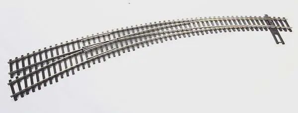 Walthers Track 948-83062 - Code 83 Nickel Silver DCC-Friendly Curved Turnout - 20 and 24&quot; Radii -- Right Hand