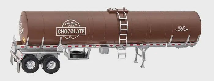 Walthers SceneMaster Part # 949-12355 Food Grade Tank Trailer - Assembled -- Gourmet Chocolate Co.