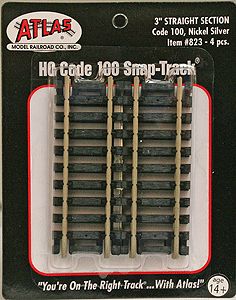Atlas HO Code 100 3" Straight Track (4 pcs./pk)