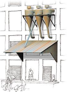 Walthers-Wall-Mount Industrial Dust Collectors -- Kit pkg(3)