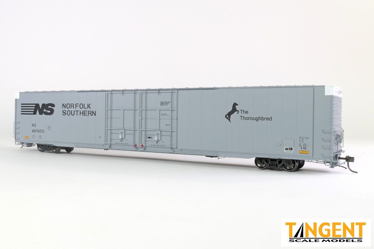 Tangent 25062 - Norfolk Southern (NS) “The Thoroughbred B122 1995” Greenville 86′ Double Plug Door Box Car, Road Number: 487451