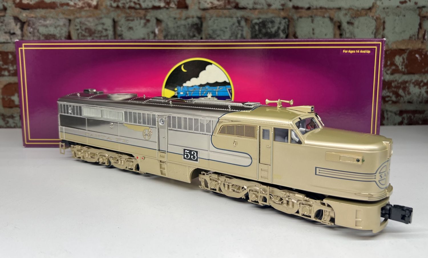 PRE-OWNED MTH 20-21154-1 SANTA FE (#53) ALCO PA A-UNIT DIESEL ENGINE W/PS3(HI-RAIL WHEELS)