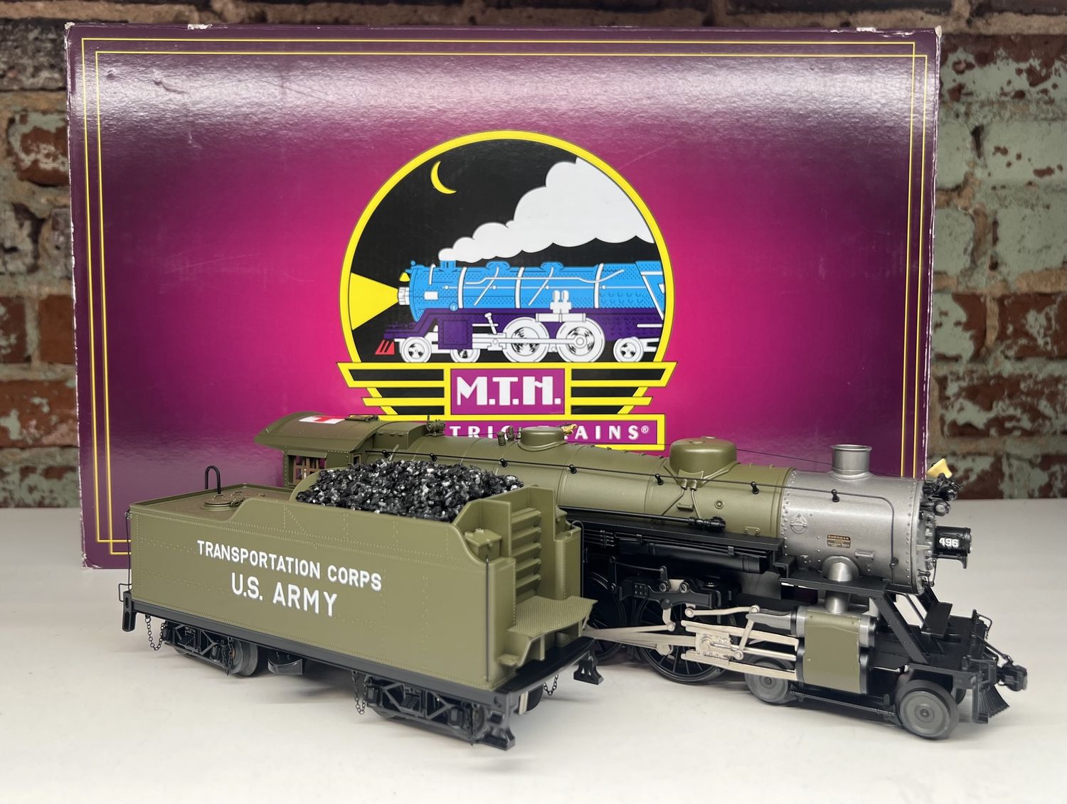 PRE-OWNED MTH Premier 20-3823-1 U.S. Army 4-6-2 USRA Pacific Steam PS.3 #496