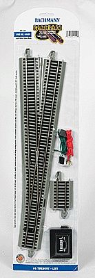Bachmann 44559 Turnout w/Nickel Silver Rail &amp; Gray Roadbed - E-Z Track(R) -- #6 Left