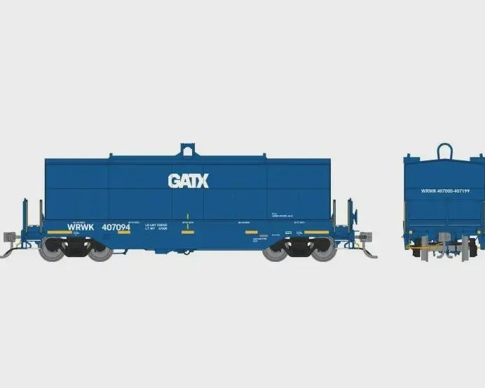Rapido 168008A HO Greenbrier Coil Car: Warwick Railway - Blue / GATX Logo: Single Car #1