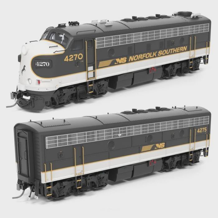 Broadway Limited Imports BLI-9700, HO Scale EMD F9A/F7B Set, Norfolk &amp; Southern NS 4270/4275, Tuxedo Scheme, A-unit Paragon4 Sound/DC/DCC, Unpowered B