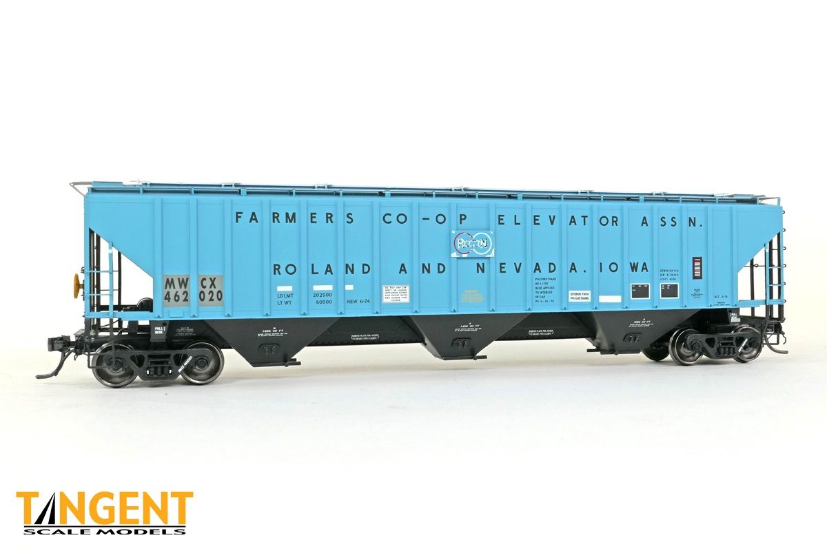 Tangent 20080-01 Midwest Railcar Corporation (MWCX) “Roland &amp; Nevada” 2013+ PS4750 Covered Hopper #462020