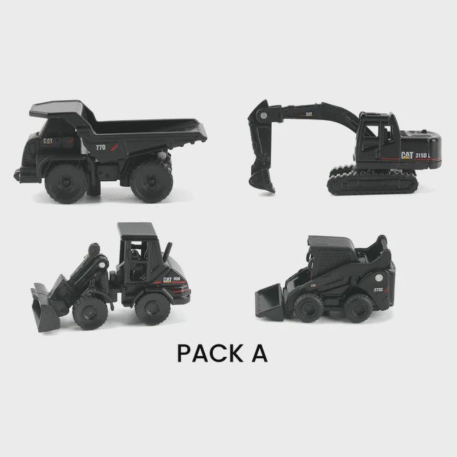Diecast Master 85996A - Cat Micro Constructors Special Black Edition 4-pack Assorment