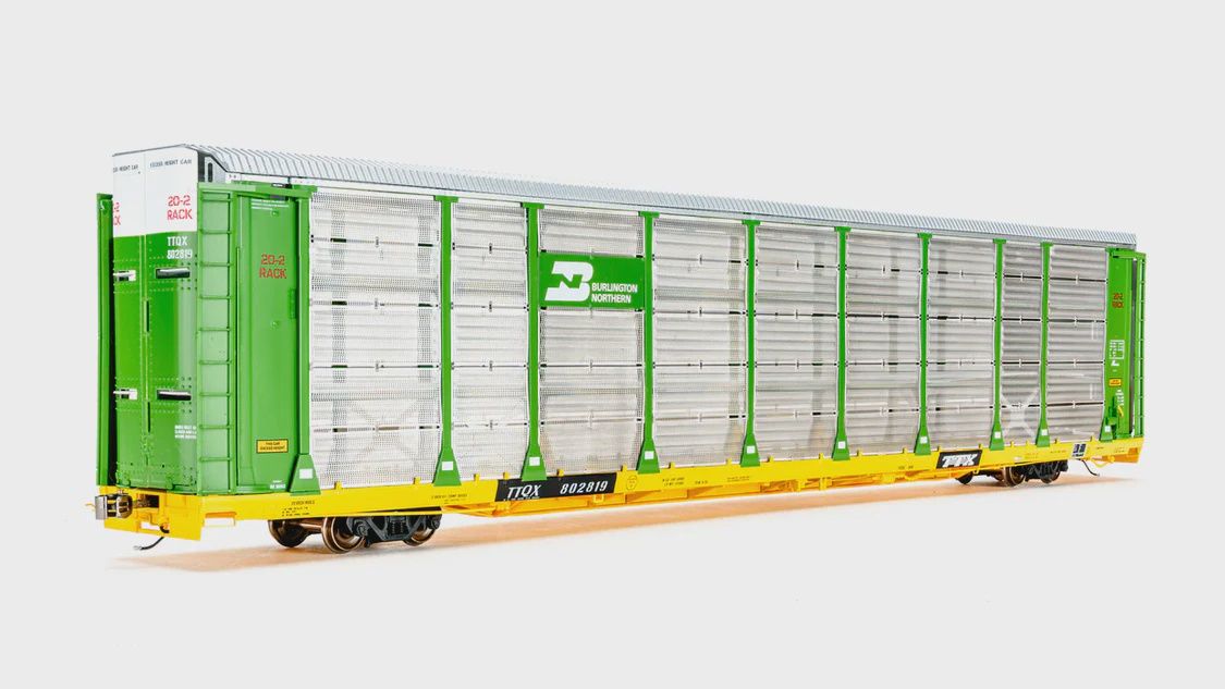 Class One Model Works FC00622 Thrall 20-2 Autorack - Type B - Burlington Northern TTQX #802383 HO Scale