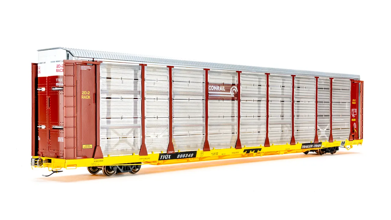 Class One Model Works ~ HO Scale ~ Thrall 20-2 Autorack ~ Type A ~ Conrail #TTQX, Road Number: 900742