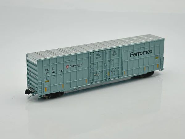 Aurora Miniatures N Scale Greenbrier 7550 cf 60’ Plate F Boxcar- Ferromex (FXE), Road Number: 874703