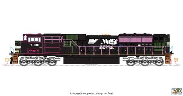 KATO 176-8560 - EMD SD70ACU - Standard DC - Norfolk Southern #7300