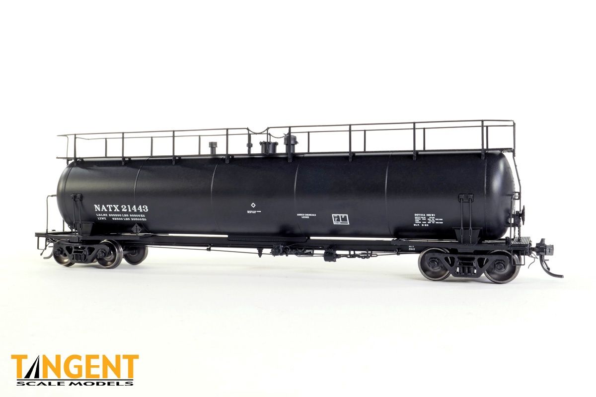 Tangent Scale Models-31013-NATX “Black Lease Repaint” 1990+ NACC 1963-Design 20,500gal Non-Insulated Tank Car, Road Number: 21436