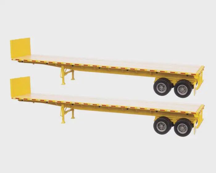 Walthers 949-2702 - 40' Flatbed Trailer - Ready To Run - 2 Pack - Yellow