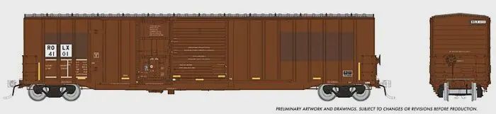 Rapido 193006 - Trenton Works 6348 Boxcar -- Railroad Of Lies ROLX #4101 (Relettered, Boxcar Red, yellow conspicuity mark