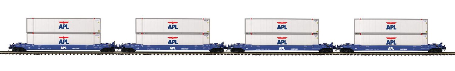 MTH Premier 20-92436 - 4-Car Husky Stack Set - American President Lines