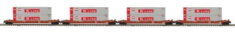 MTH Premier 20-92434 - 4-Car Husky Stack Set - Kansas City Southern