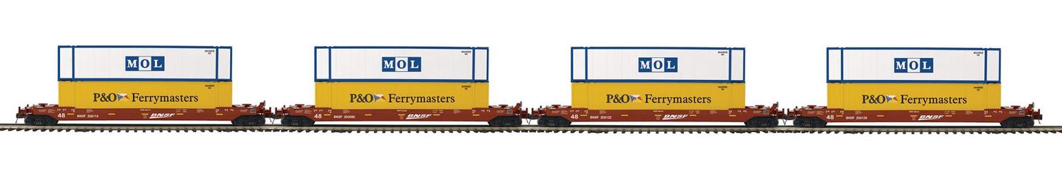 MTH Premier 20-92433 - 4-Car Husky Stack Set - BNSF