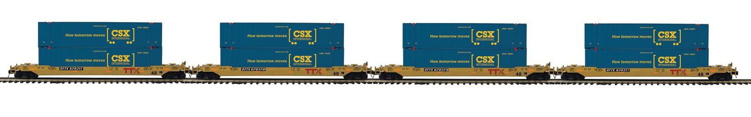 MTH Premier 20-92432 - 4-Car Husky Stack Set - CSX