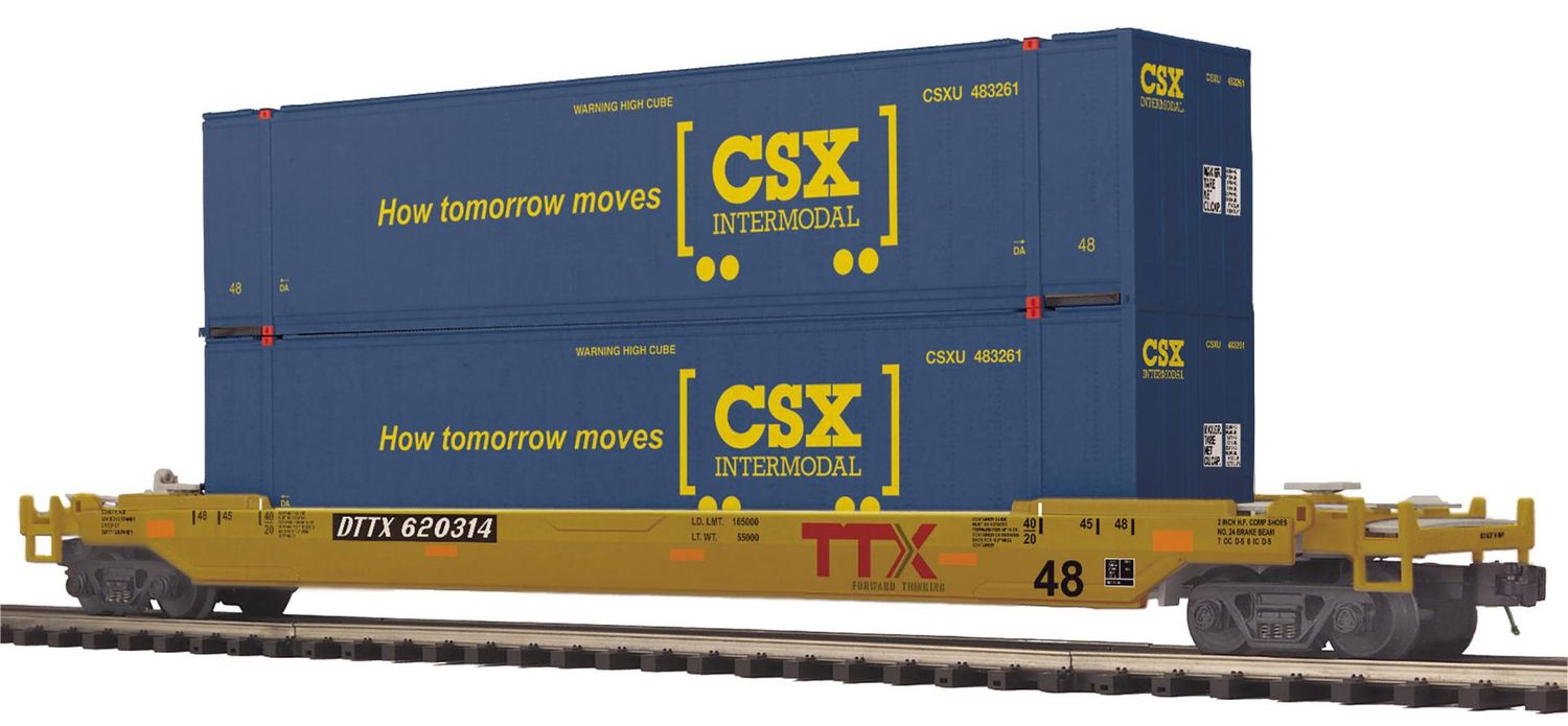 MTH Premier 20-95781 - Husky Stack Car - CSX, Road Number: 620314
