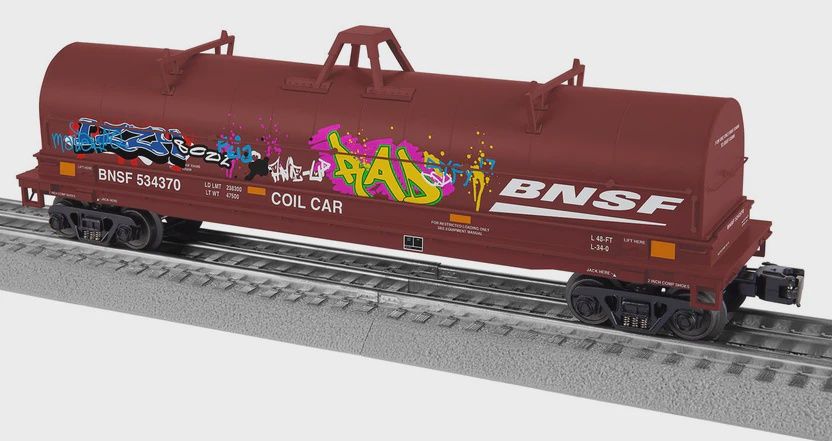 LIONEL 2226520 BNSF Coil Car #534370 w/Graffiti