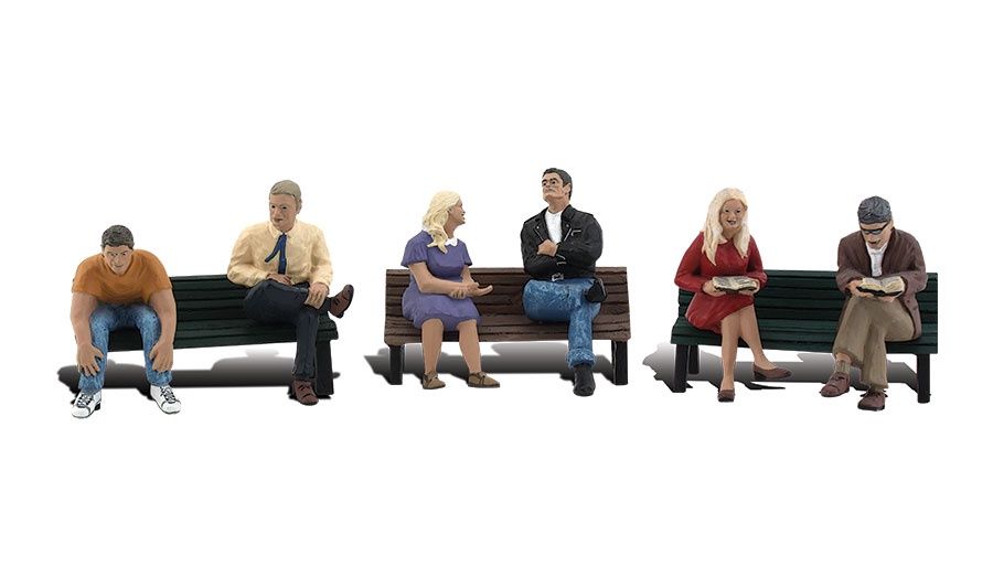 WOODLAND SCENICS A2206 PEOPLE ON BENCHES- N SCALE