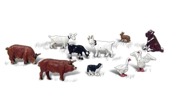 WOODLAND SCENICS A2202 BARNYARD ANIMALS-N SCALE